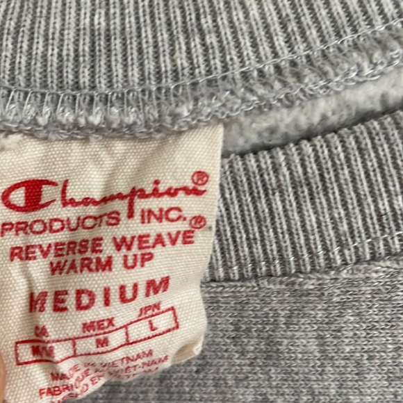 Vintage Champion Reverse Weave Warm Up Spell-Out Heathered Crewneck - Picture 5 of 9